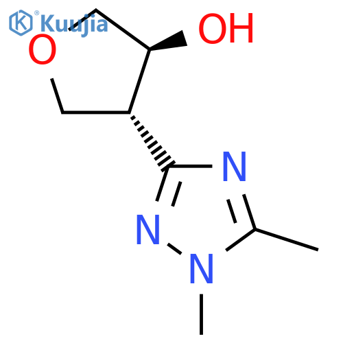 rac-(3R,4S)-4-(dimethyl-1H-1,2,4-triazol-3-yl)oxolan-3-ol structure