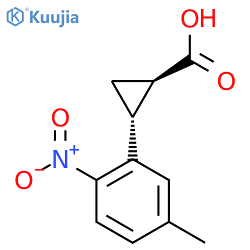 rac-(1R,2R)-2-(5-methyl-2-nitrophenyl)cyclopropane-1-carboxylic acid structure
