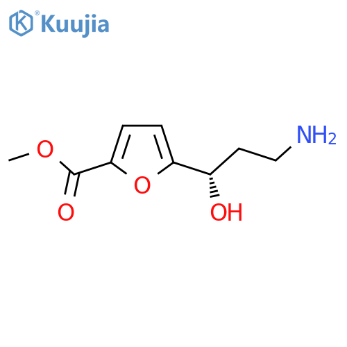 methyl 5-(1S)-3-amino-1-hydroxypropylfuran-2-carboxylate structure