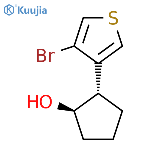 rac-(1R,2S)-2-(4-bromothiophen-3-yl)cyclopentan-1-ol structure