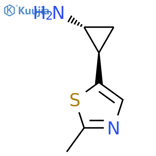 rac-(1R,2R)-2-(2-methyl-1,3-thiazol-5-yl)cyclopropan-1-amine structure