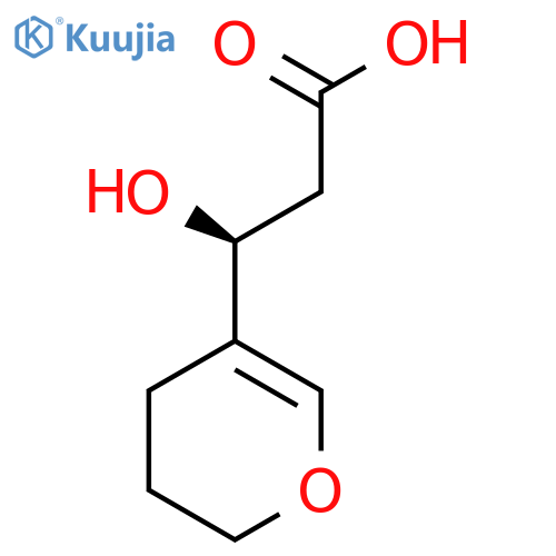 (3S)-3-(3,4-dihydro-2H-pyran-5-yl)-3-hydroxypropanoic acid structure