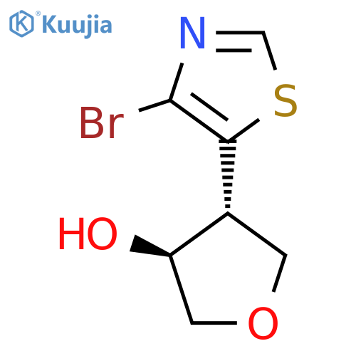 rac-(3R,4S)-4-(4-bromo-1,3-thiazol-5-yl)oxolan-3-ol structure