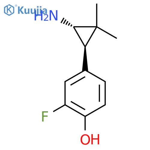 rac-4-(1R,3S)-3-amino-2,2-dimethylcyclopropyl-2-fluorophenol structure