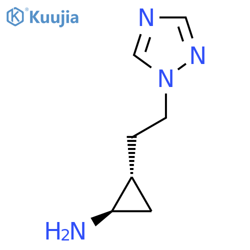 rac-(1R,2R)-2-2-(1H-1,2,4-triazol-1-yl)ethylcyclopropan-1-amine structure