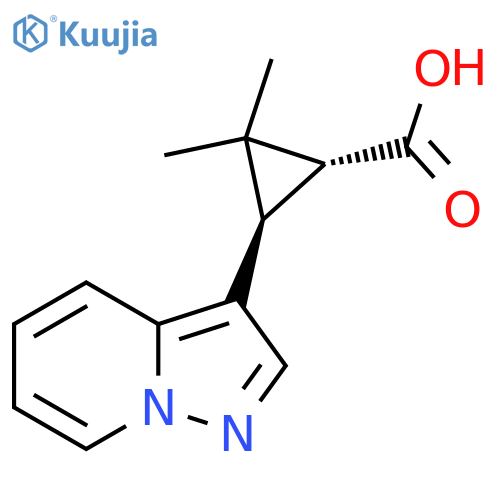 rac-(1R,3R)-2,2-dimethyl-3-{pyrazolo1,5-apyridin-3-yl}cyclopropane-1-carboxylic acid structure