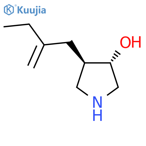 rac-(3R,4S)-4-(2-methylidenebutyl)pyrrolidin-3-ol structure