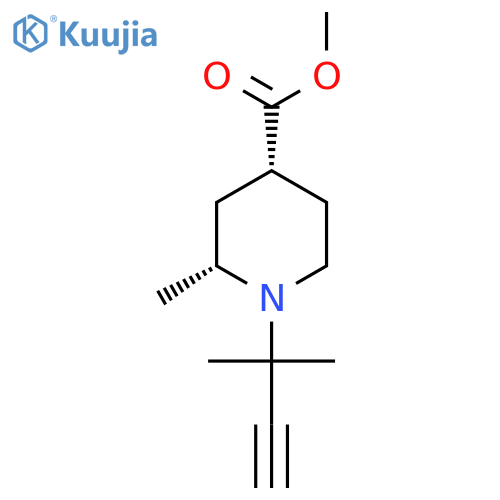 methyl 2-methyl-1-(2-methylbut-3-yn-2-yl)piperidine-4-carboxylate structure