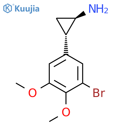 rac-(1R,2S)-2-(3-bromo-4,5-dimethoxyphenyl)cyclopropan-1-amine structure