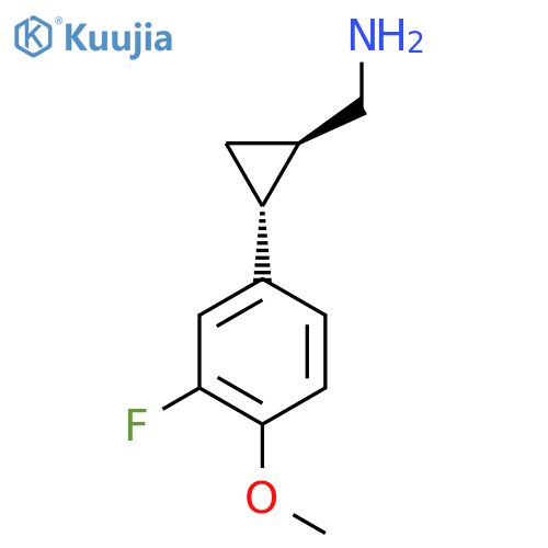 rac-(1R,2R)-2-(3-fluoro-4-methoxyphenyl)cyclopropylmethanamine structure