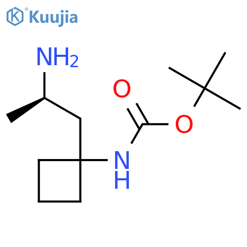 tert-butyl N-{1-(2R)-2-aminopropylcyclobutyl}carbamate structure