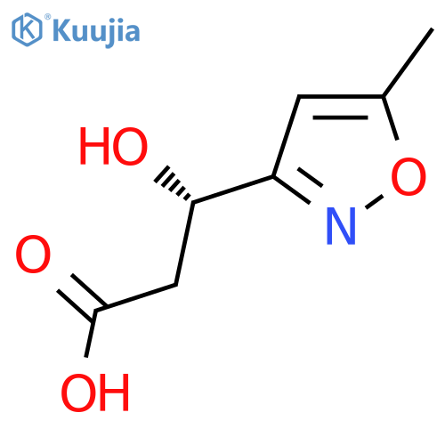 (3S)-3-hydroxy-3-(5-methyl-1,2-oxazol-3-yl)propanoic acid structure