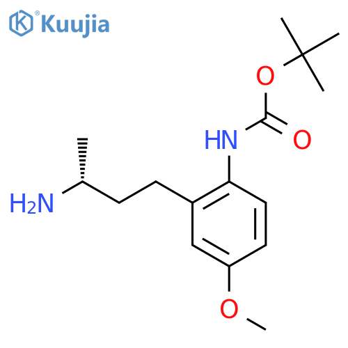 tert-butyl N-{2-(3R)-3-aminobutyl-4-methoxyphenyl}carbamate structure