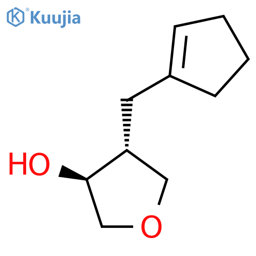 rac-(3R,4S)-4-(cyclopent-1-en-1-yl)methyloxolan-3-ol structure