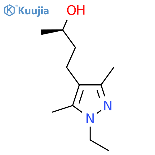 (2R)-4-(1-ethyl-3,5-dimethyl-1H-pyrazol-4-yl)butan-2-ol structure
