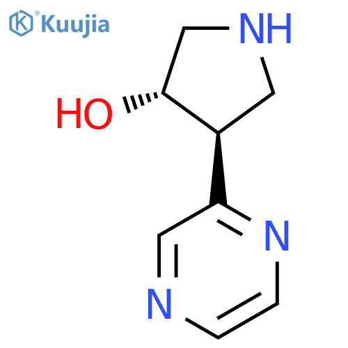 rac-(3R,4R)-4-(pyrazin-2-yl)pyrrolidin-3-ol structure