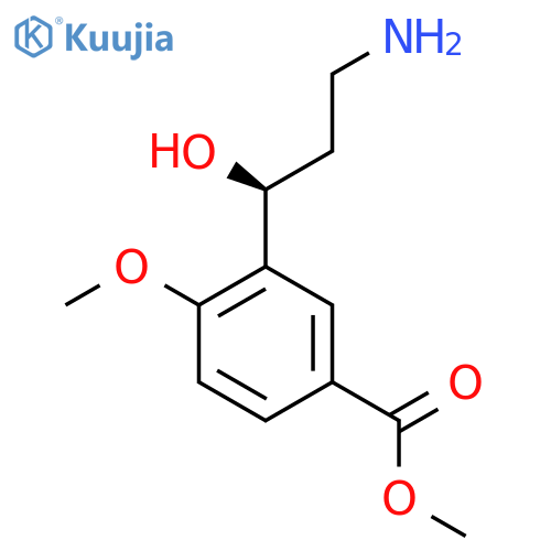 methyl 3-(1S)-3-amino-1-hydroxypropyl-4-methoxybenzoate structure