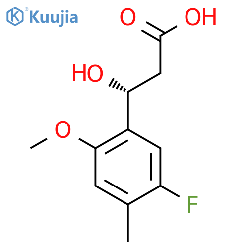 (3R)-3-(5-fluoro-2-methoxy-4-methylphenyl)-3-hydroxypropanoic acid structure