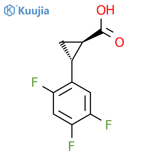 trans-2-(2,4,5-trifluorophenyl)cyclopropane-1-carboxylic acid structure
