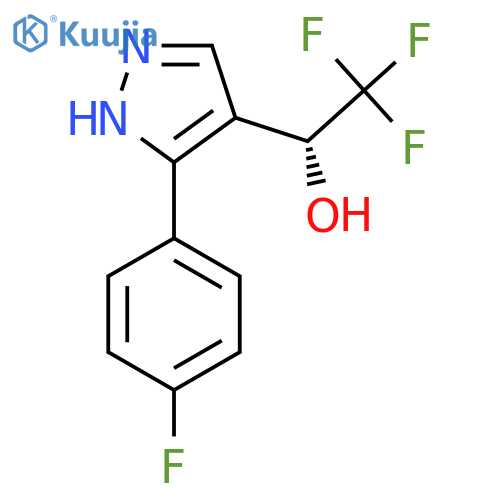 (1R)-2,2,2-trifluoro-1-3-(4-fluorophenyl)-1H-pyrazol-4-ylethan-1-ol structure
