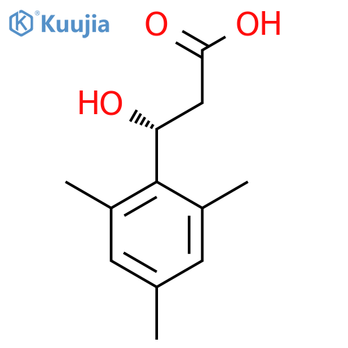 (3R)-3-hydroxy-3-(2,4,6-trimethylphenyl)propanoic acid structure