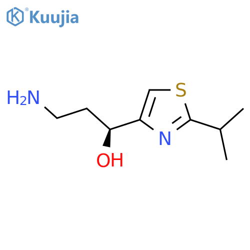(1S)-3-amino-1-2-(propan-2-yl)-1,3-thiazol-4-ylpropan-1-ol structure