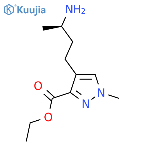 ethyl 4-(3R)-3-aminobutyl-1-methyl-1H-pyrazole-3-carboxylate structure