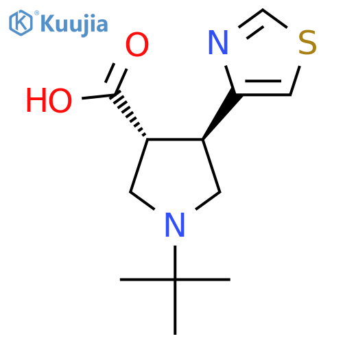 1-tert-butyl-4-(1,3-thiazol-4-yl)pyrrolidine-3-carboxylic acid structure