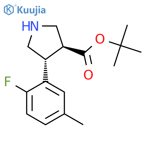 rac-tert-butyl (3R,4S)-4-(2-fluoro-5-methylphenyl)pyrrolidine-3-carboxylate structure