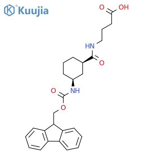rac-4-{(1R,3S)-3-({(9H-fluoren-9-yl)methoxycarbonyl}amino)cyclohexylformamido}butanoic acid structure