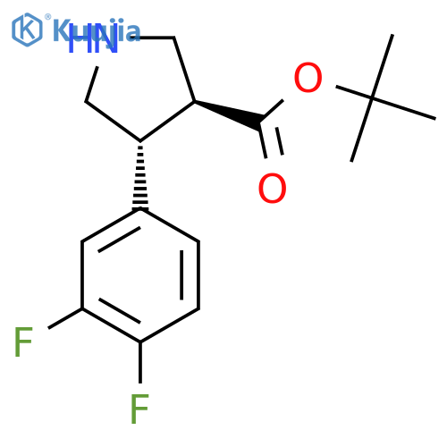 rac-tert-butyl (3R,4S)-4-(3,4-difluorophenyl)pyrrolidine-3-carboxylate structure
