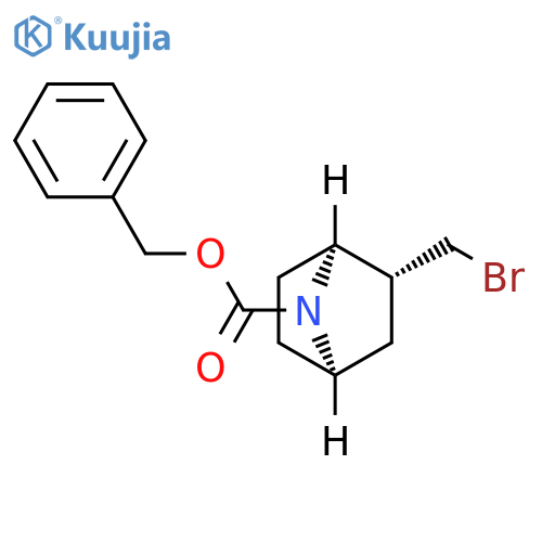 rac-benzyl (1R,2S,4S)-2-(bromomethyl)-7-azabicyclo[2.2.1]heptane-7-carboxylate structure