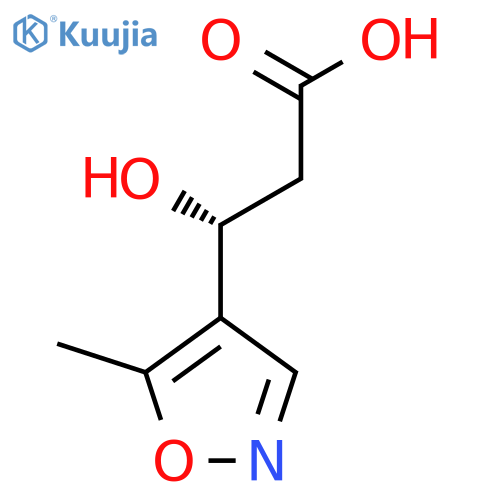 (3R)-3-hydroxy-3-(5-methyl-1,2-oxazol-4-yl)propanoic acid structure