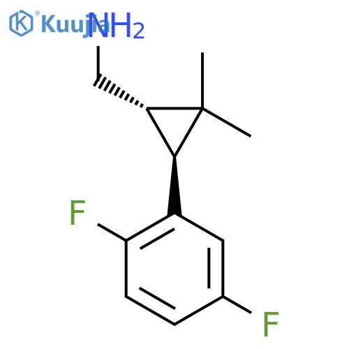 rac-(1R,3R)-3-(2,5-difluorophenyl)-2,2-dimethylcyclopropylmethanamine structure