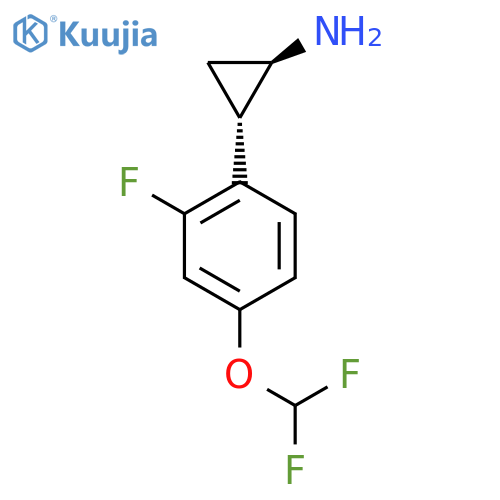 rac-(1R,2S)-2-4-(difluoromethoxy)-2-fluorophenylcyclopropan-1-amine structure