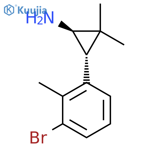 rac-(1R,3S)-3-(3-bromo-2-methylphenyl)-2,2-dimethylcyclopropan-1-amine structure