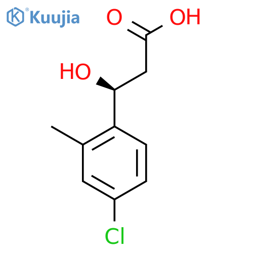 (3S)-3-(4-chloro-2-methylphenyl)-3-hydroxypropanoic acid structure