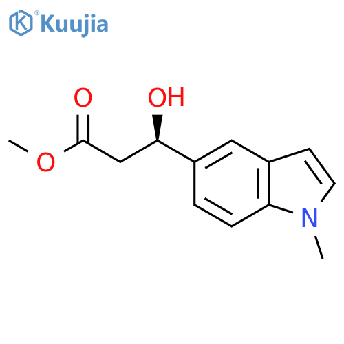 methyl (3R)-3-hydroxy-3-(1-methyl-1H-indol-5-yl)propanoate structure