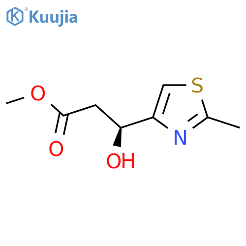 methyl (3S)-3-hydroxy-3-(2-methyl-1,3-thiazol-4-yl)propanoate structure