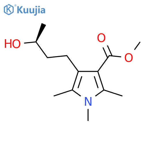 methyl 4-(3S)-3-hydroxybutyl-1,2,5-trimethyl-1H-pyrrole-3-carboxylate structure