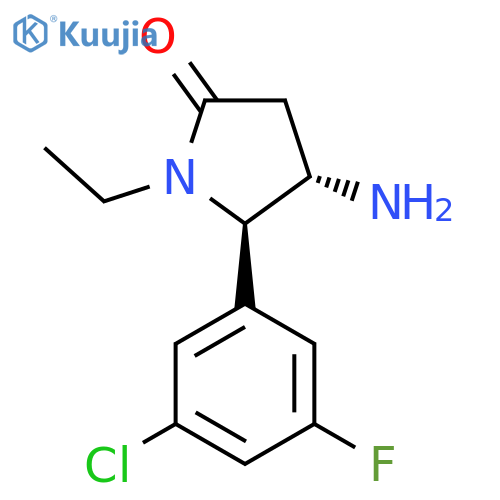 4-amino-5-(3-chloro-5-fluorophenyl)-1-ethylpyrrolidin-2-one structure
