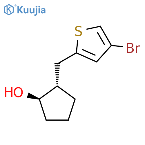 rac-(1R,2S)-2-(4-bromothiophen-2-yl)methylcyclopentan-1-ol structure