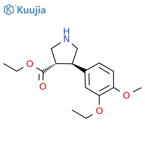 ethyl trans-4-(3-ethoxy-4-methoxyphenyl)pyrrolidine-3-carboxylate hydrochloride structure