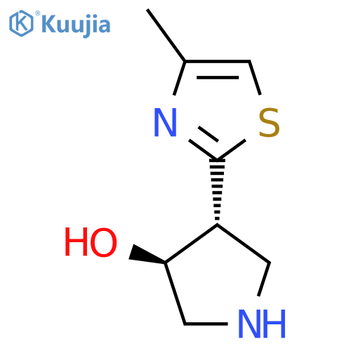 rac-(3R,4S)-4-(4-methyl-1,3-thiazol-2-yl)pyrrolidin-3-ol structure
