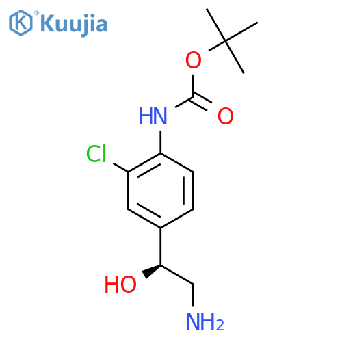 tert-butyl N-{4-(1S)-2-amino-1-hydroxyethyl-2-chlorophenyl}carbamate structure