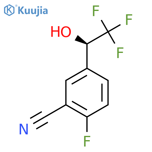 2-fluoro-5-[(1R)-2,2,2-trifluoro-1-hydroxyethyl]benzonitrile structure