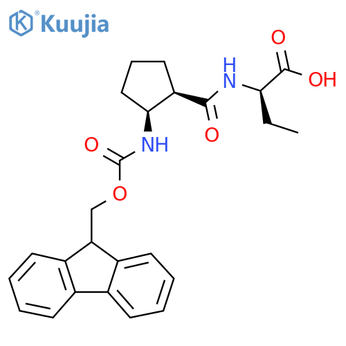 (2R)-2-{(1RS,2SR)-2-({(9H-fluoren-9-yl)methoxycarbonyl}amino)cyclopentylformamido}butanoic acid structure