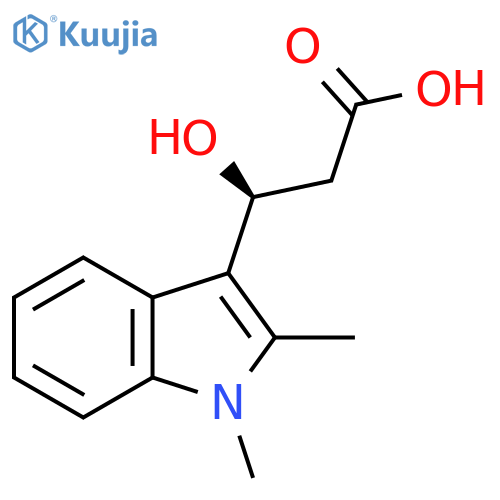 (3S)-3-(1,2-dimethyl-1H-indol-3-yl)-3-hydroxypropanoic acid structure