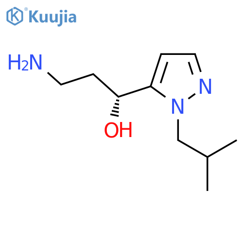 (1R)-3-amino-1-1-(2-methylpropyl)-1H-pyrazol-5-ylpropan-1-ol structure