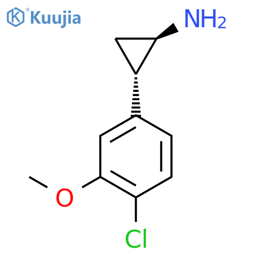 rac-(1R,2S)-2-(4-chloro-3-methoxyphenyl)cyclopropan-1-amine structure